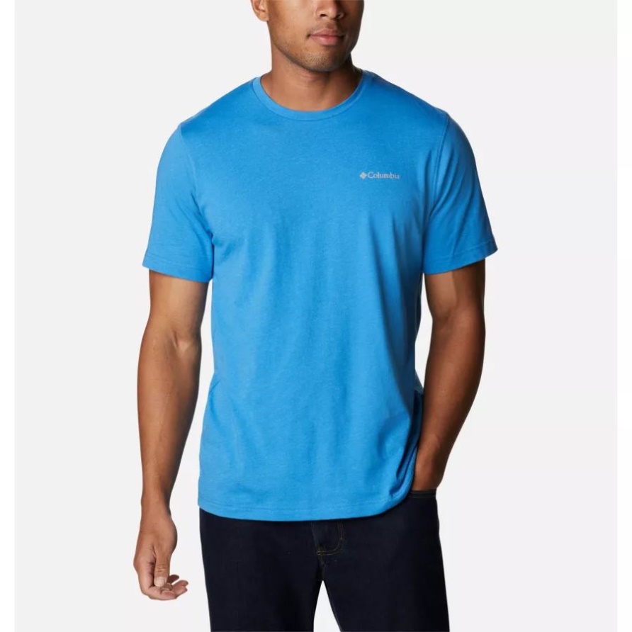 Hell Indigo Meliert Disteltown Hills Kurzarmhemd Für Herren Columbia