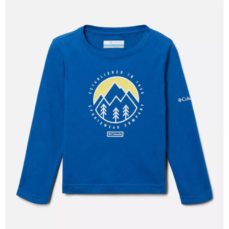 Helles Indigo/Dobson-Pass-Langarm-Grafik-T-Shirt Für Park-Jungen Für Kleinkinder Columbia