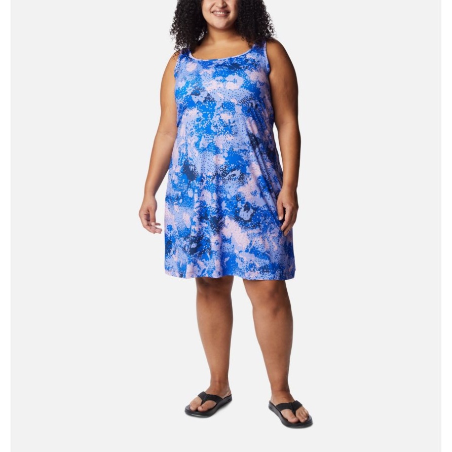 Kohlenstoff/schaumblumendruck Pfg Gefrierschrank Iii Damenkleid Plus Größe Columbia