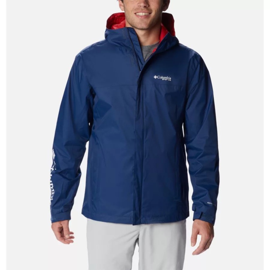 Carbon/red Spark Pfg Sturmjacke Für Herren Groß Columbia