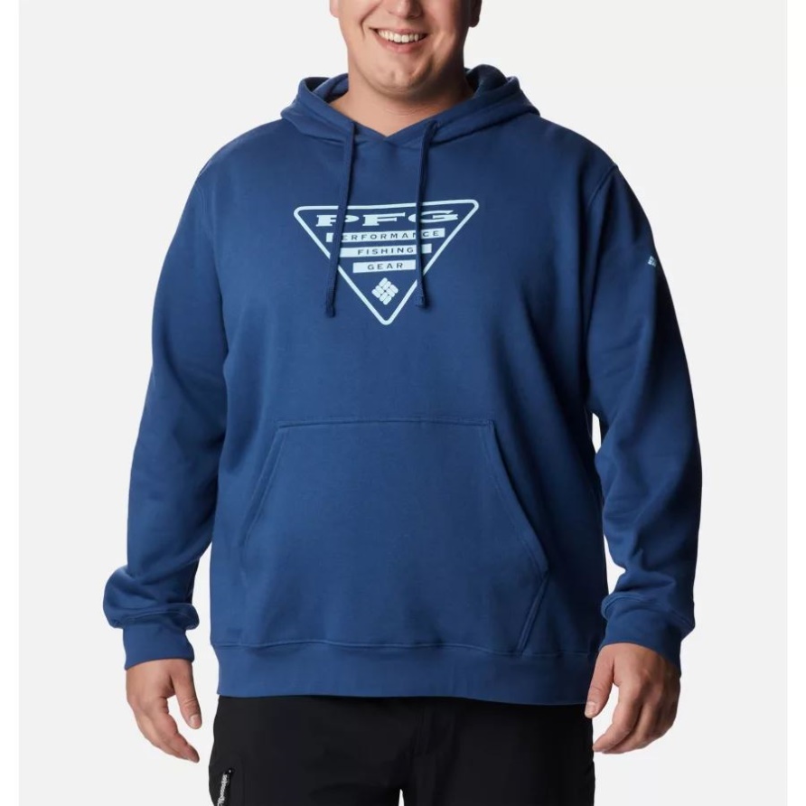 Kohlenstoff/frühlingsblau Columbia Herren-pfg-dreieck Ii-kapuzenpulli Groß