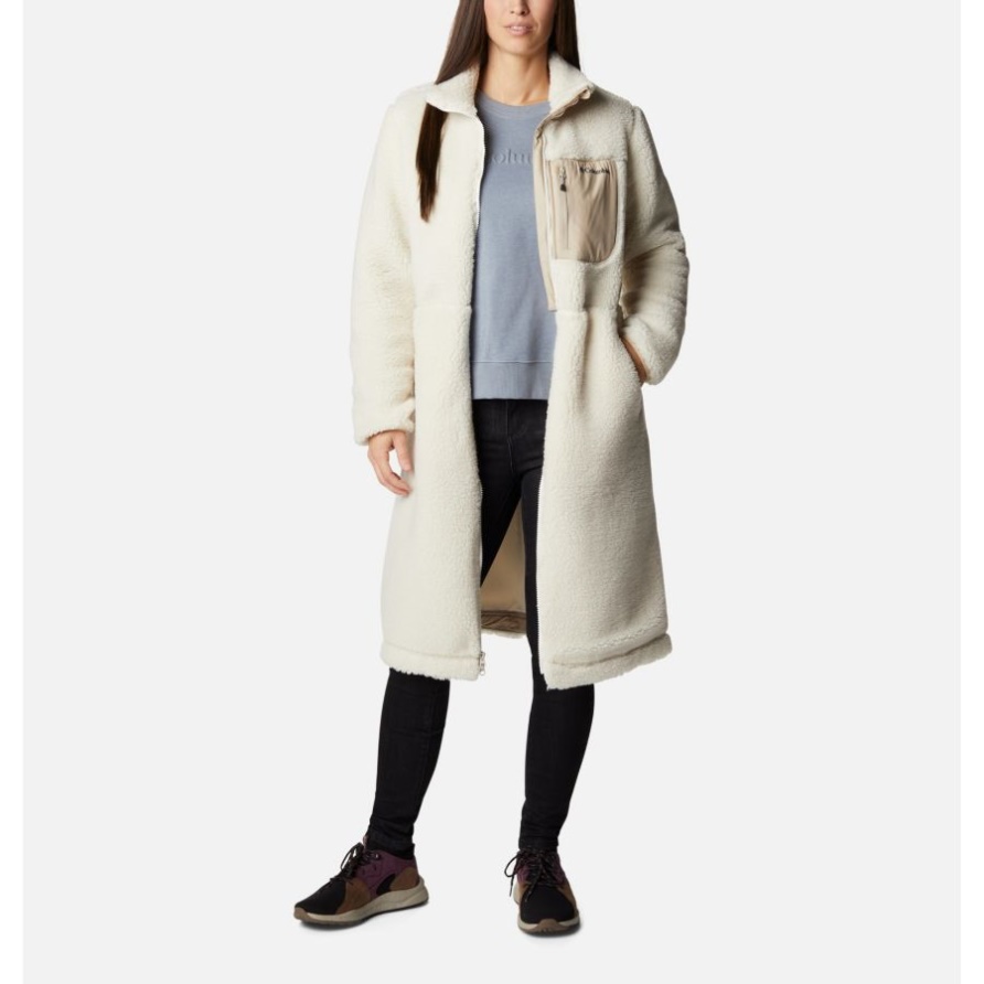 Kreide/alte Fossile Damen-bogenschützin Ridge Sherpa Lange Jacke Columbia