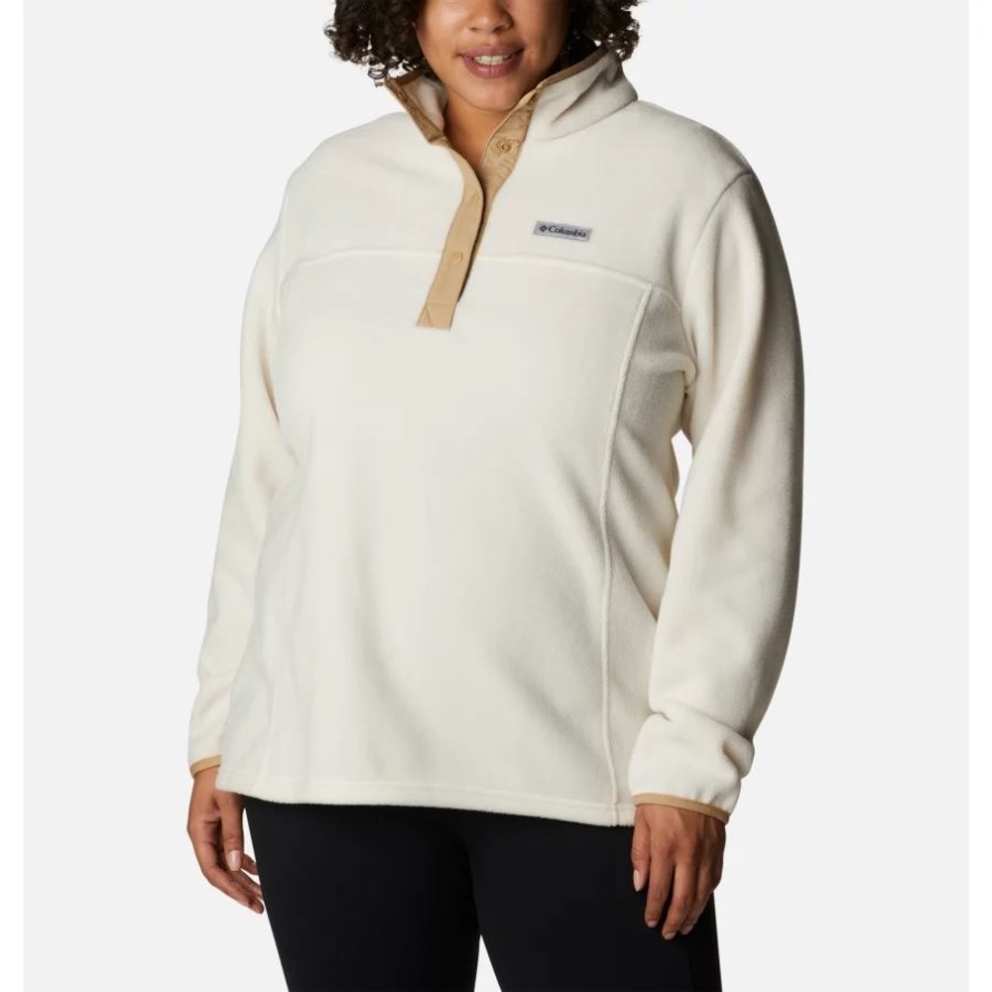 Chalk/Beach Benton Springs 1/2 Snap-Pullover Für Damen Plus Größe Columbia