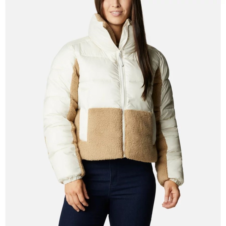 Chalk/Beach Leadbetter Point Sherpa Hybridjacke Für Damen Columbia