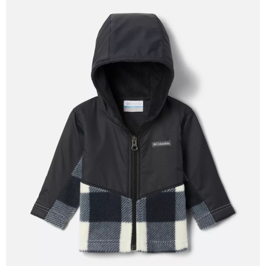 Kreidekariert/schwarz Kindersteens Mountain Overlay Kapuzenjacke Columbia