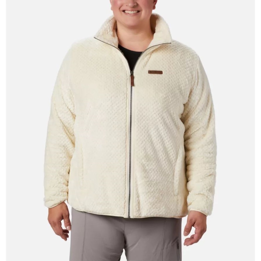 Chalk Columbia Fire Side II Plüsch-Fleece Mit Durchgehendem Reißverschluss Für Damen In Übergröße