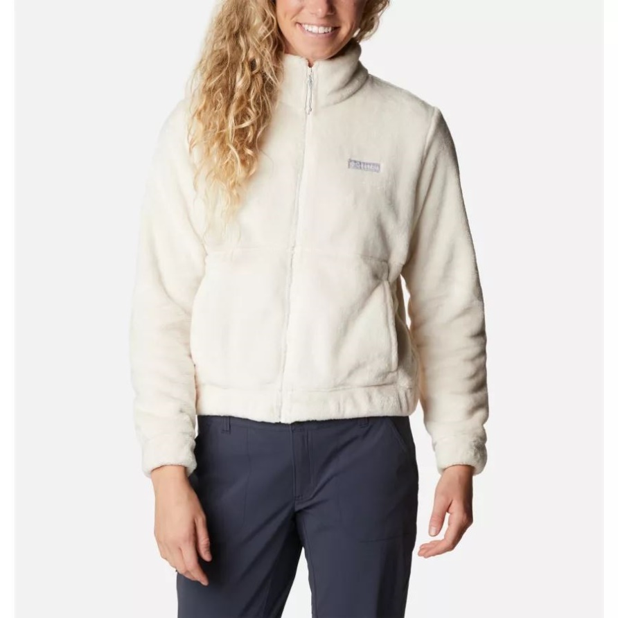 Chalk Columbia Cropped-Sherpa-Fleecejacke Für Damen
