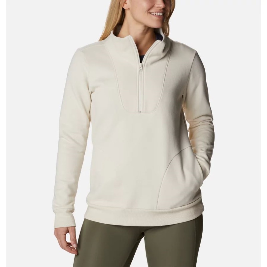 Chalk Columbia Hart Mountainquarter Fleecepullover Mit Reißverschluss Für Damen