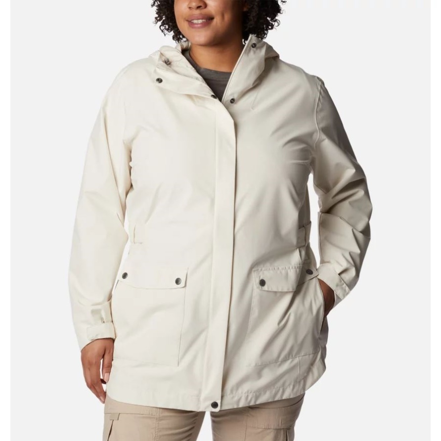 Chalk Columbia Damen-Trenchjacke Hier Und Dort – Übergröße