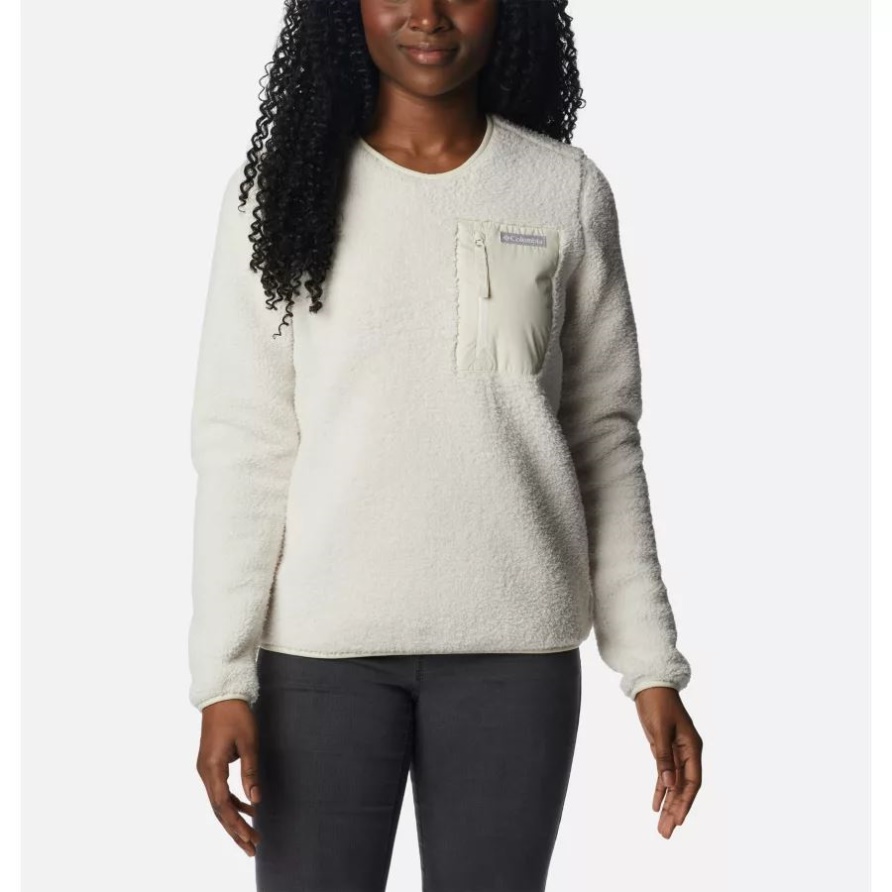 Chalk Columbia Damen West Bend Sherpa Pullover Mit Rundhalsausschnitt