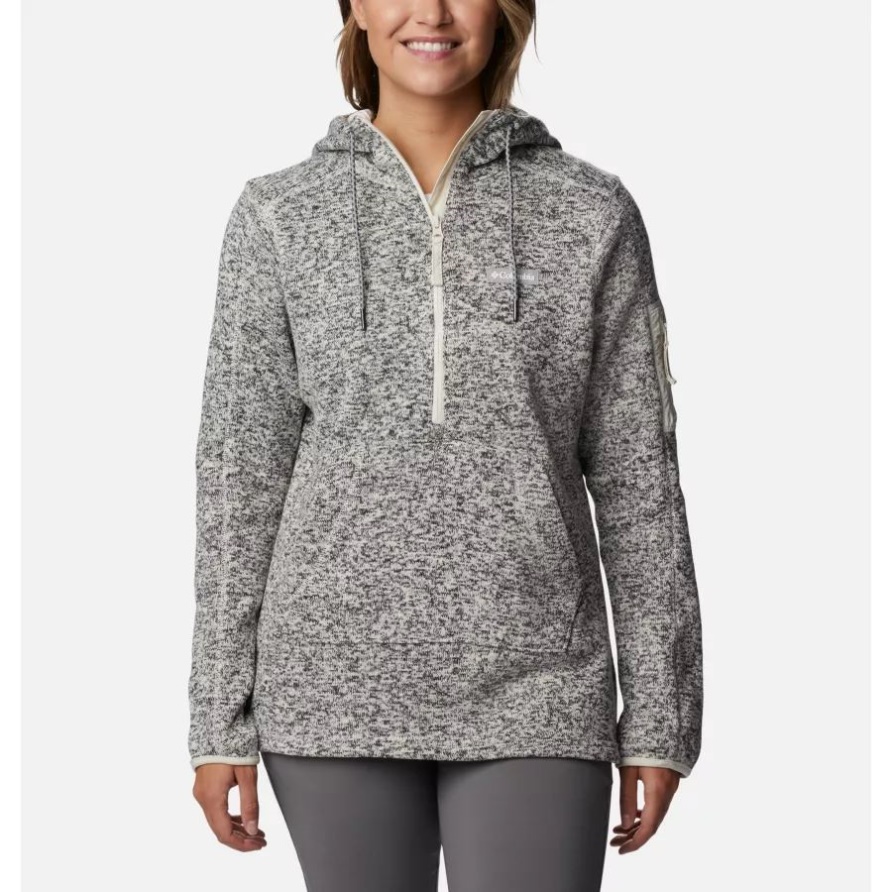 Chalk Heather Columbia Damen Pullover Wetter Fleece Kapuzenpullover
