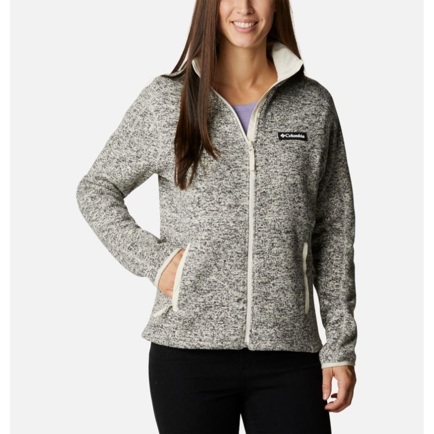 Chalk Heather Columbia Damen-Wetterjacke Mit Durchgehendem Reißverschluss