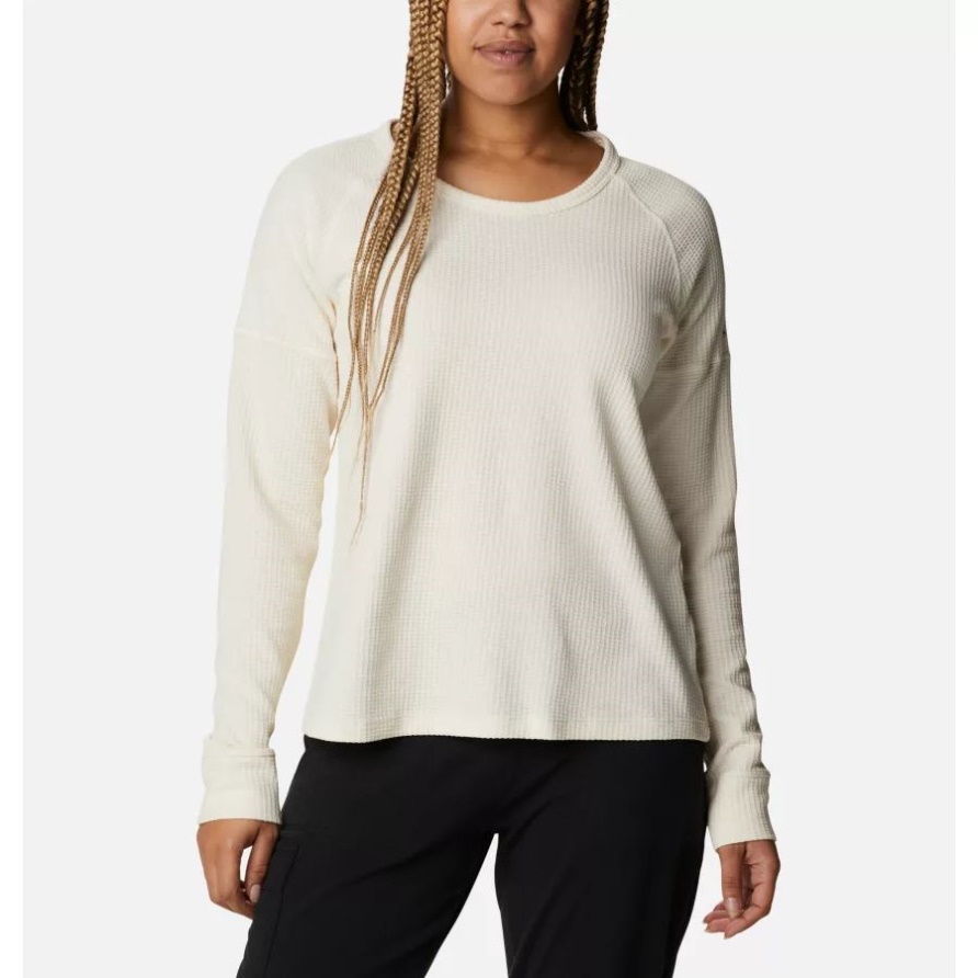 Chalk Heather Damen Pine Peak Langarm-Thermoshirt Columbia