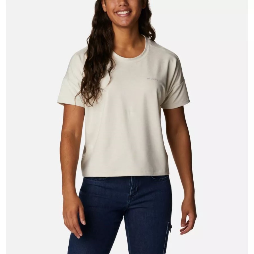 Chalk Heather Wochenend-Abenteuer-Kurzarm-T-Shirt Für Damen Columbia