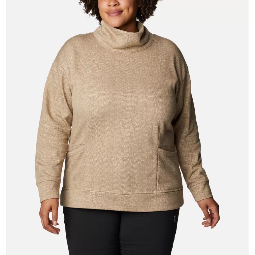 Columbia Lodge Trichterpullover Für Damen Mit Kreide Und Fischgrätenmuster Plus Größe Columbia