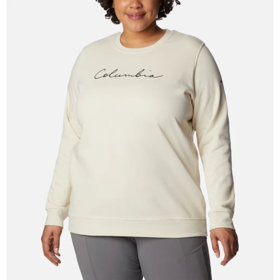 Columbia-Trek-Grafik-Crew-Sweatshirt Für Frauen Mit Kreide-/Schriftlogo Plus Größe Columbia