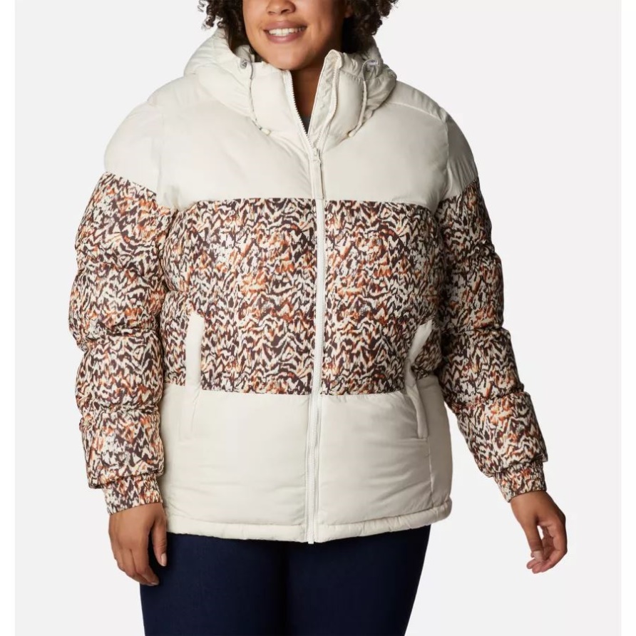 Pike Lake II Damen-Isolierjacke Mit Chalk/Warm Copper Terrain-Print Plus Größe Columbia
