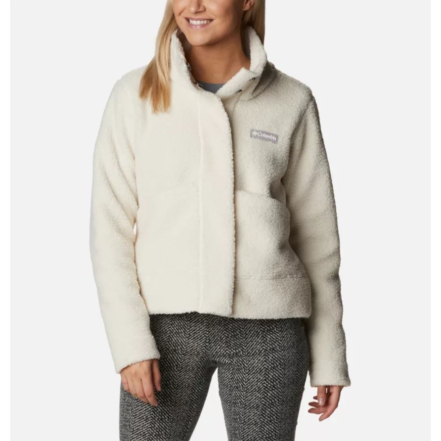 Chalk Damen-panorama-snap-fleecejacke Columbia