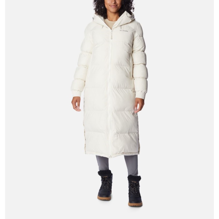 Chalk Damen Pike Lake Isolierte Lange Pufferjacke Mit Kapuze Columbia