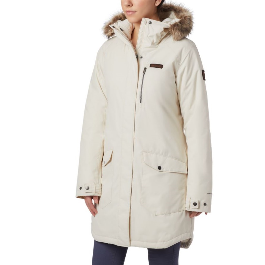 Chalk Damen Suttle Mountain Lange Isolierte Jacke Columbia
