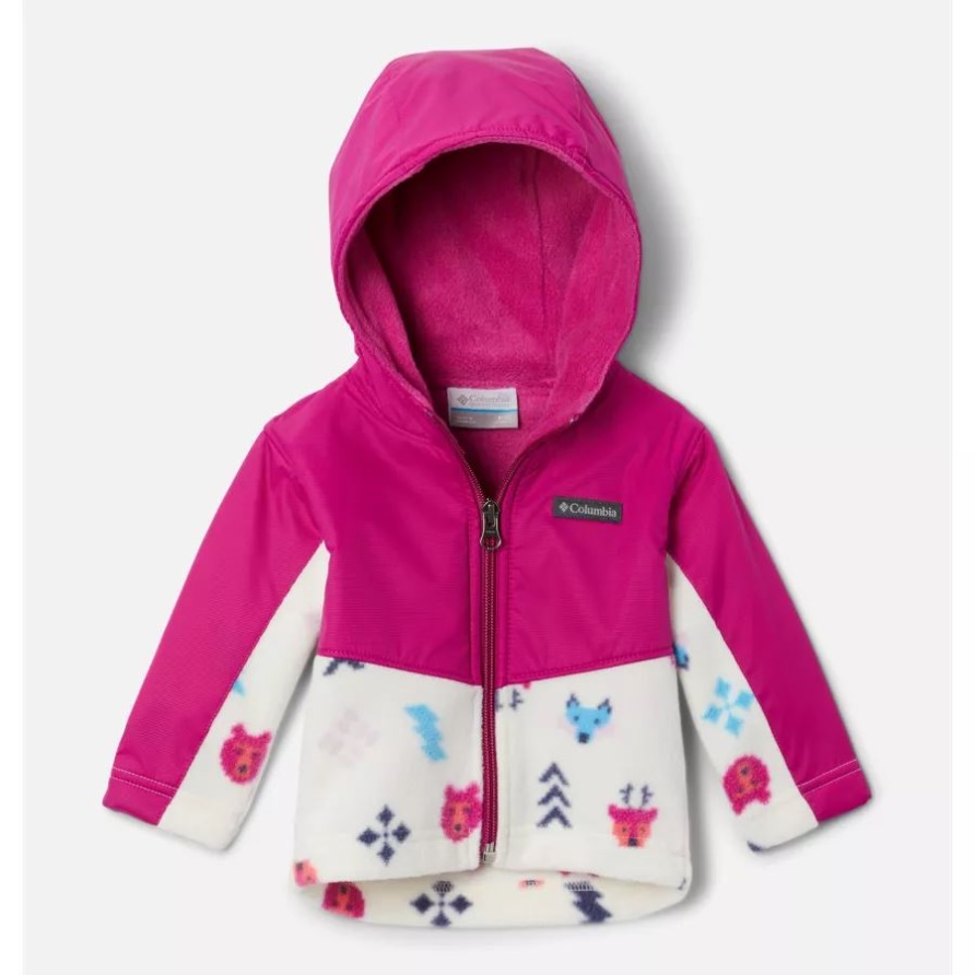 Chalk Woodlands/Wild Fuchsia Kolumbien Kinder Steens Mountain Overlay Kapuzenjacke Für Kleinkinder