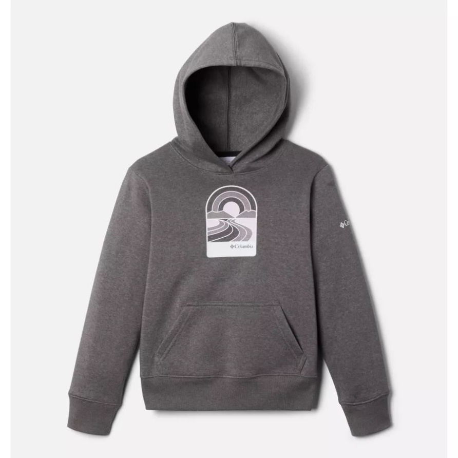 Charcoal Heather Tabor Heights Grafik-Hoodie Für Kinder Columbia