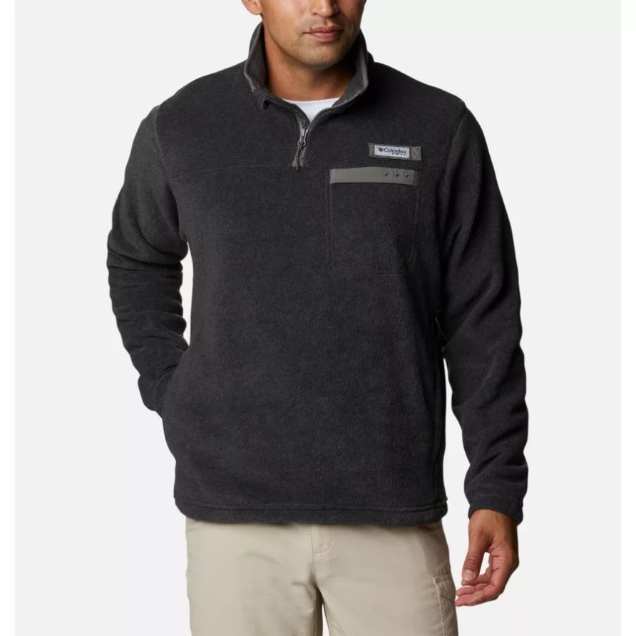 Anthrazit Meliert Pfg Grander Marlin Mtr Fleece-pullover Für Herren Columbia