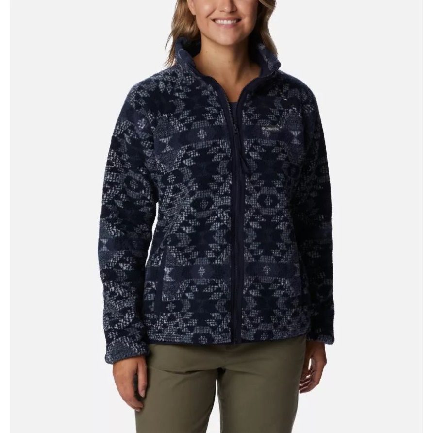 Zirrusgraue Decke Xl Print Columbia Damen Winter Wärme Schweres Fleece