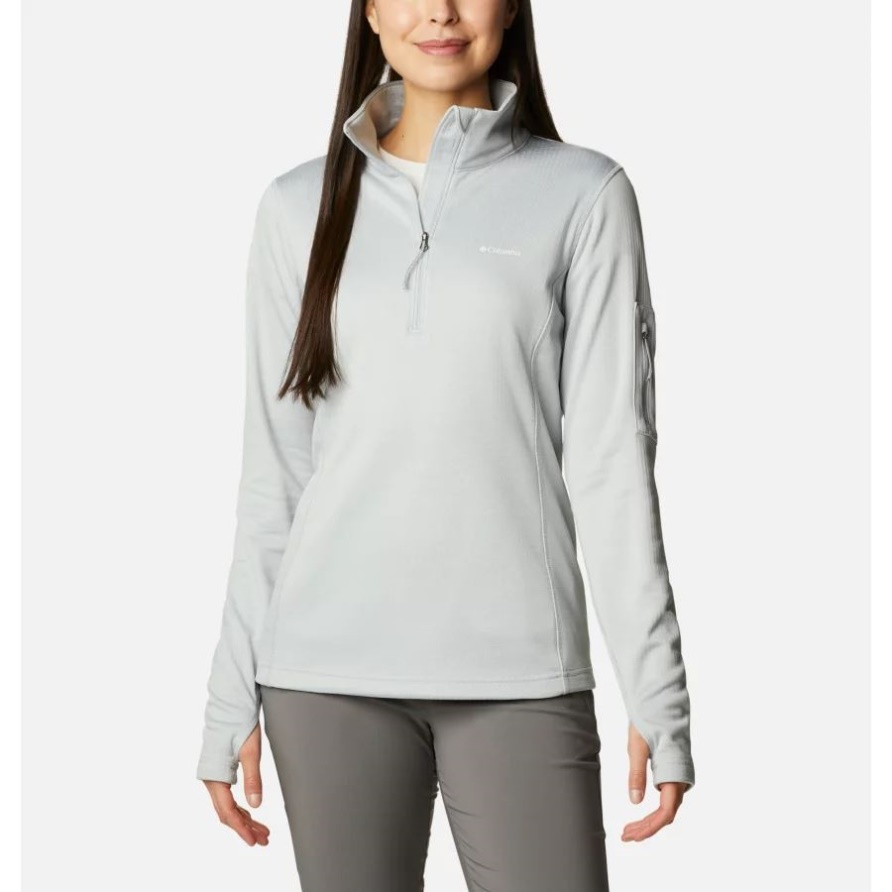 Cirrus Grey/Heather Columbia Park View Grid Fleecepullover Mit 1/2-Reißverschluss Für Damen