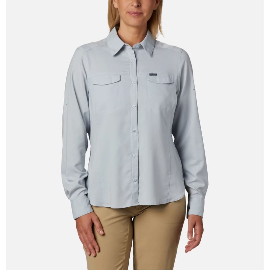 Zirrusgraues Silber Ridge Lite Langarm Damen Columbia