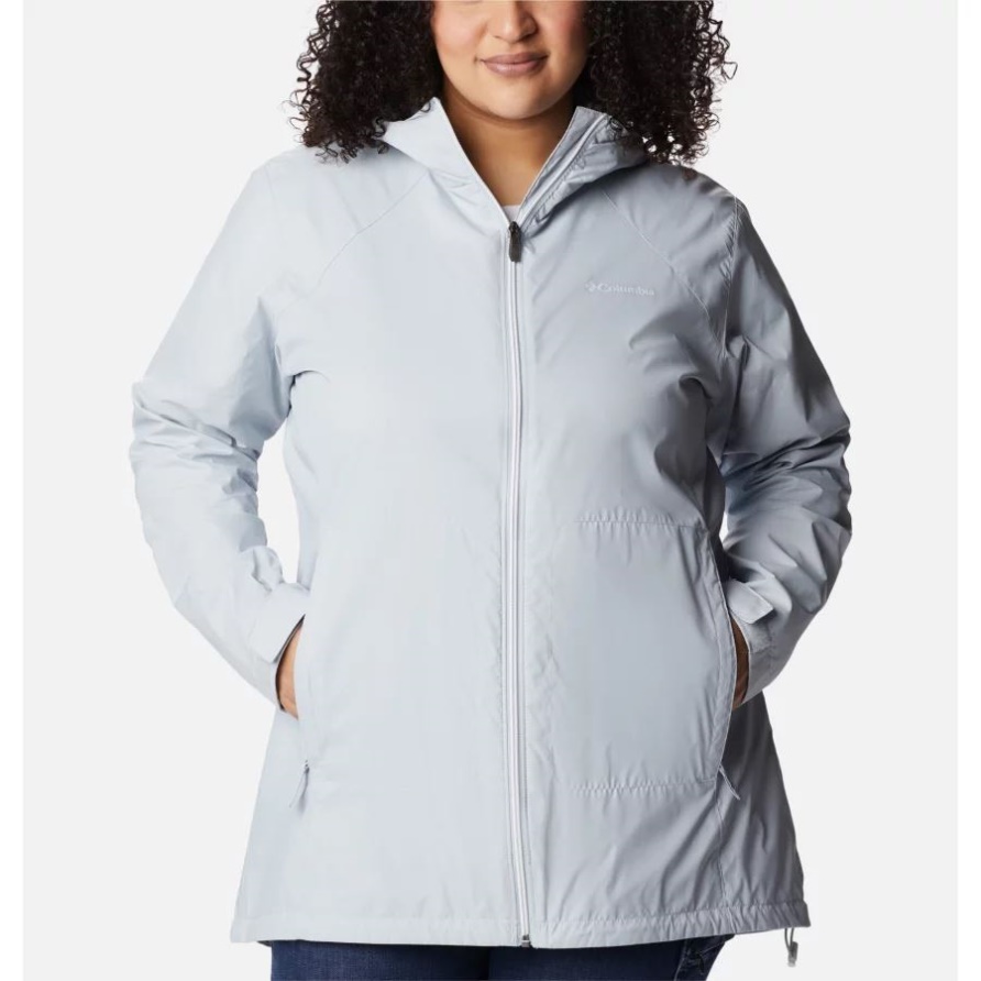 Zirrusgraue Lange Jacke Mit Switchback-futter Für Damen Plus Größe Columbia
