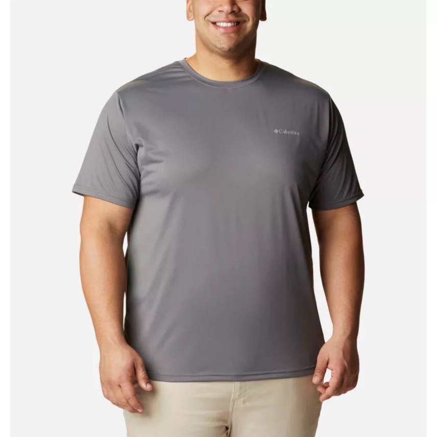 City ​​grey Columbia Kurzarmshirt Columbia Walk Crew Für Herren Groß