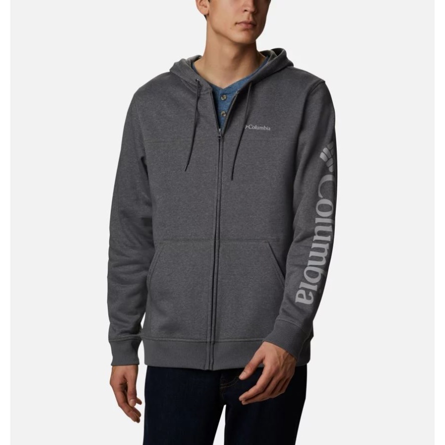 City Grey Heather/Columbia Grey Columbia Fleece-Hoodie Mit Durchgehendem Reißverschluss Und Columbia-Logo Für Herren, Groß