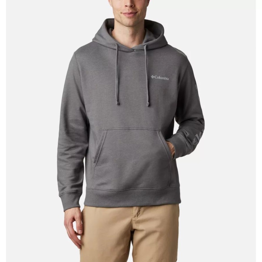 Stadtgrau Meliert Viewmont Ii ärmel Grafischer Hoodie Für Herren Columbia