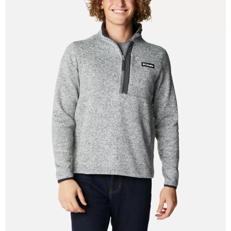 City Grey Heather/Shark Columbia Herren-Pullover Wetterfleece-Pullover Mit Halbem Reißverschluss