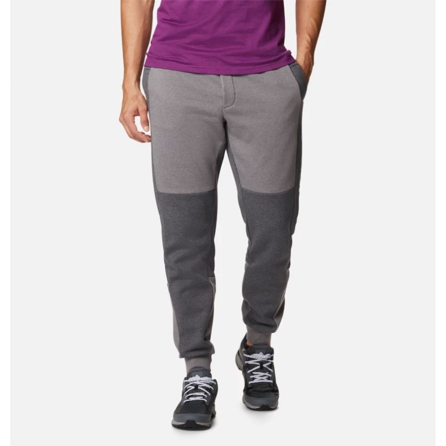 City Grey Heather/Shark Heather/White Columbia Lodge Colourblock-Jogginghose Für Herren