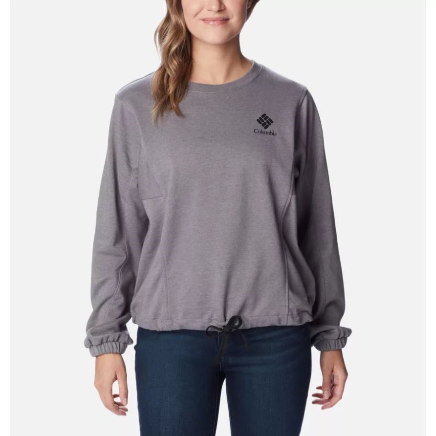 Stadtgrau Hthr/schwarz Csc Gestapeltes Logo Damen Columbia Trek Saisonaler Französischer Terry-crew Columbia