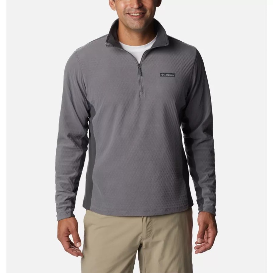 City Grey/Shark Columbia Brand Herren Overlook Pass Half Zip Shirt