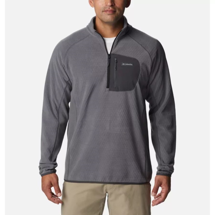 City Grey/Shark Outdoor-Tracks-Fleecepullover Mit Halbem Reißverschluss Für Herren Columbia