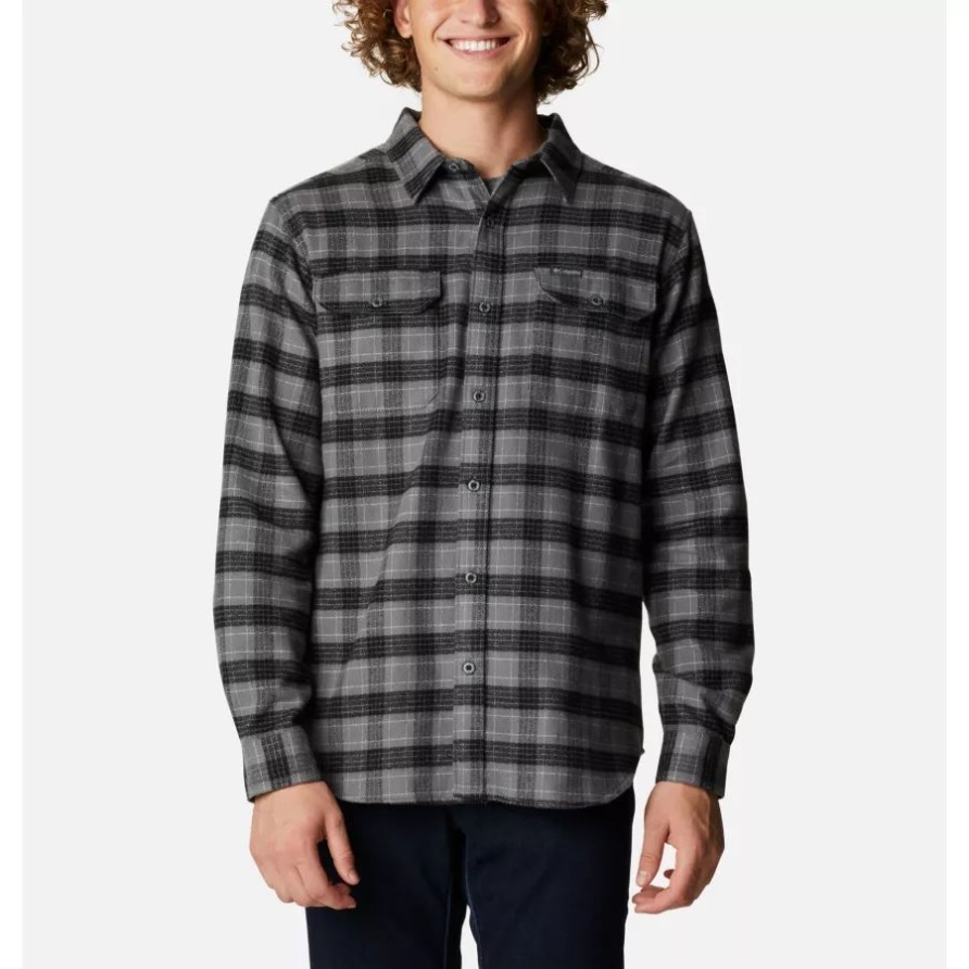City Grey Tartan Check Herren Flare Gunutility Hemd Columbia