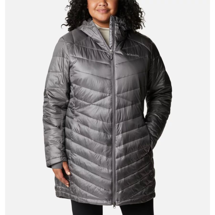 City Grey Damen Joy Peak Omni-Heat Infinity Mid Isolierte Kapuzenjacke Plus Größe Columbia