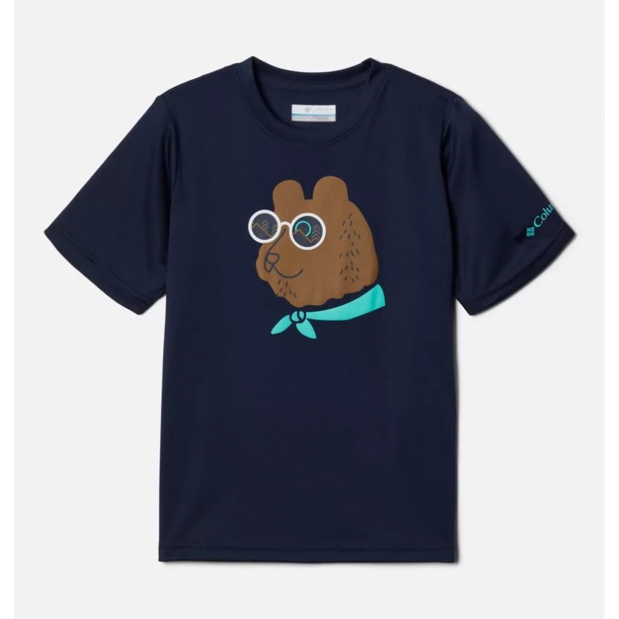Collegiate Navy Bearly Shades Columbia Grizzly Ridge T-Shirt Mit Technischer Grafik Für Jungen