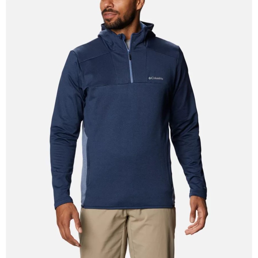 Collegiate Navy/Bluestone Columbia Maxtrail Fleece-Hoodie Mit Viertelreißverschluss Für Herren