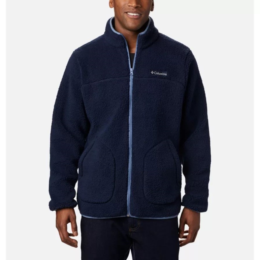 Collegiate Navy/bluestone Columbia Robuste Ridge Ii Sherpa-fleecejacke Mit Durchgehendem Reißverschluss Für Herren