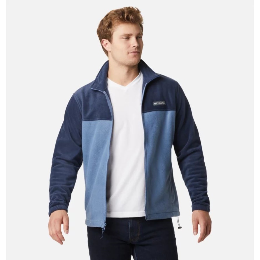 Collegiate Navy/Bluestone Steens Mountain 2.0 Fleecejacke Mit Durchgehendem Reißverschluss Für Herren Columbia