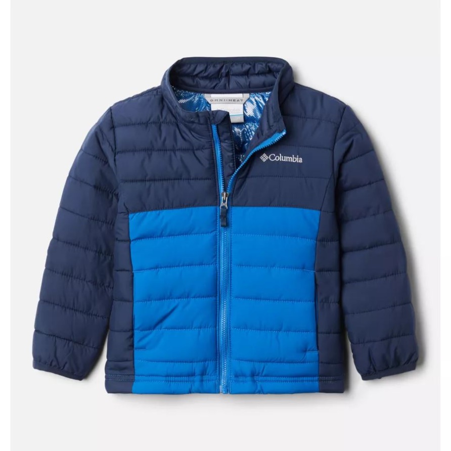 Collegiate Navy/Bright Indigo Columbia-Jungen-Puder-Lite-Jacke Für Kleinkinder