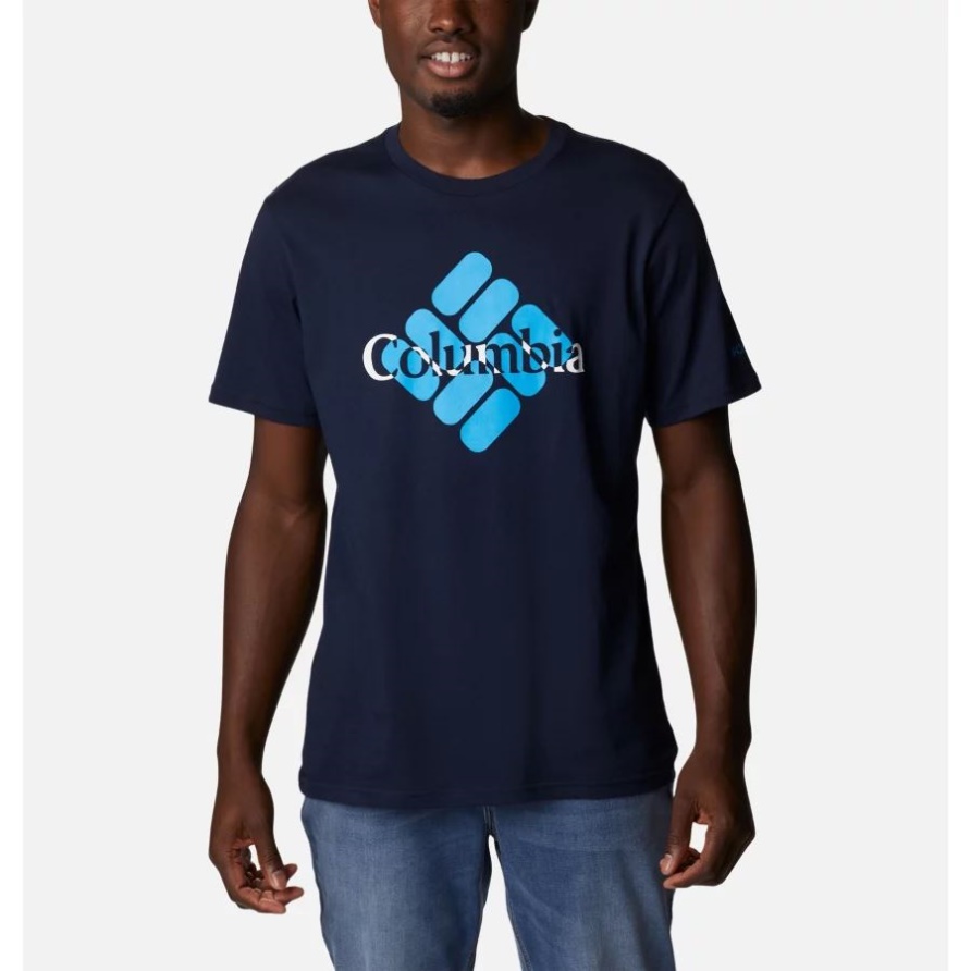 Collegiate Navy/centered Gem Lässiges Csc-grafik-t-shirt Aus Bio-baumwolle Für Herren Columbia