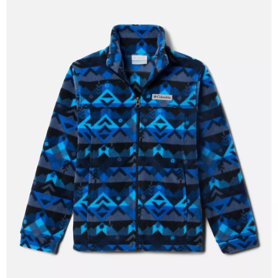 Collegiate Navy Checkpoint Columbia Zing Iii Bedruckte Fleecejacke Für Jungen