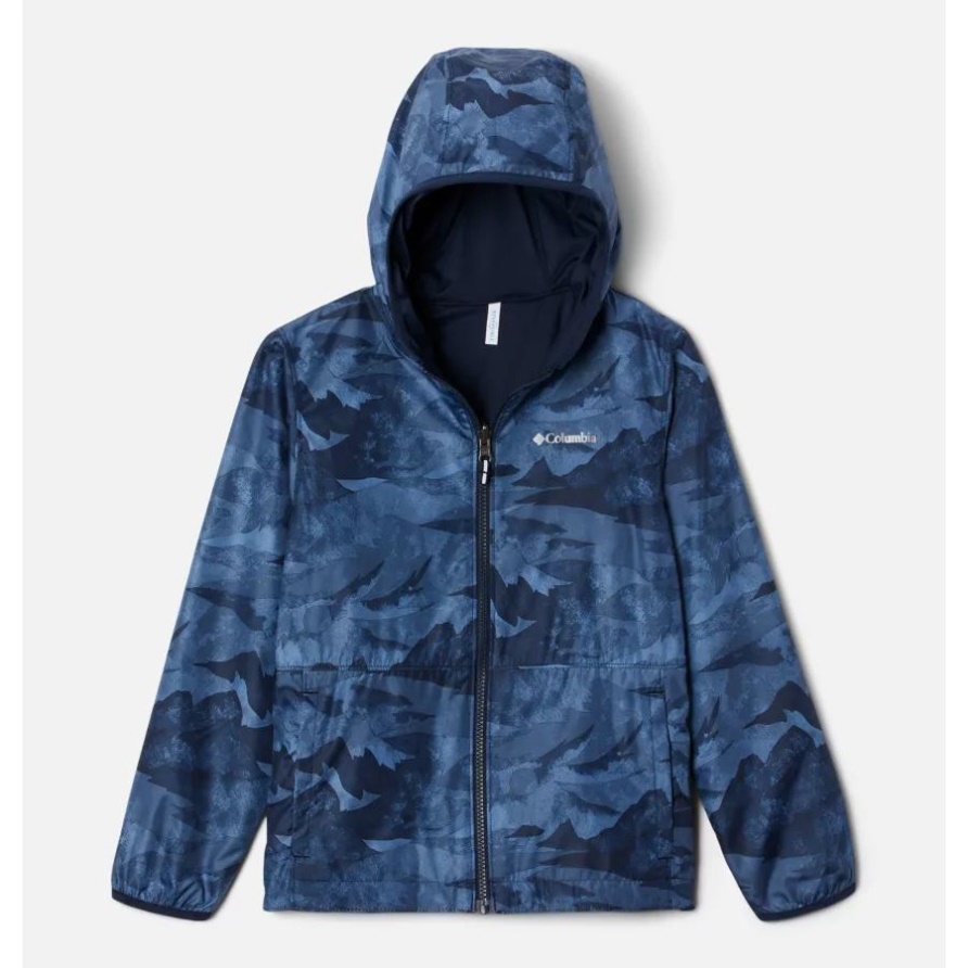 Collegiate Navy Coastal Pixel Grabber Wendbare Jacke Für Kinder Columbia