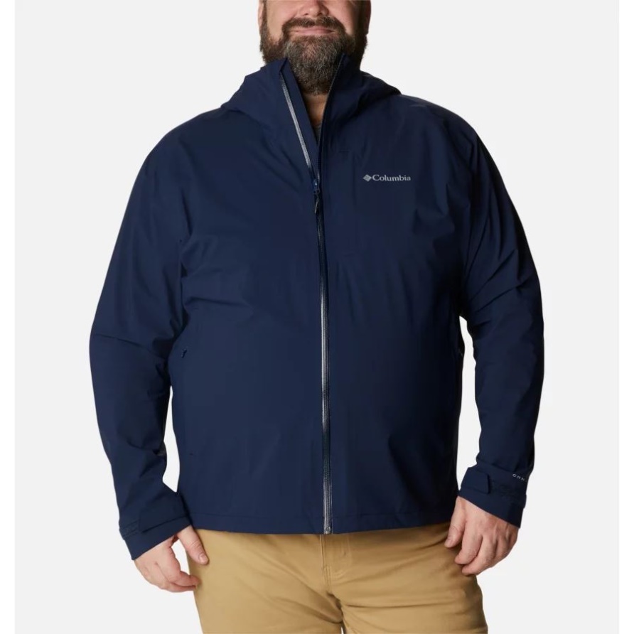 Collegiate Navy Columbia Ampli-Dry Wasserdichte Shell-Wanderjacke Für Herren In Erweiterter Größe